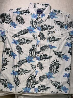 Nob Hill Multicolor Hawaiian Shirt Palm Trees Button-Up Short Sleeve Size 2XL